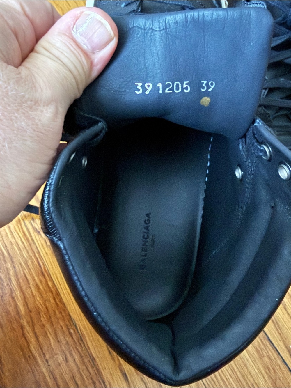 Balenciaga Black High-Top Leather Sneakers - Picture 3 of 4